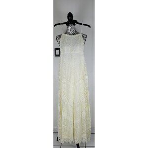 Lulus Maxi Dress Womens Beige Coveted Curated Colleted Size M Wedding